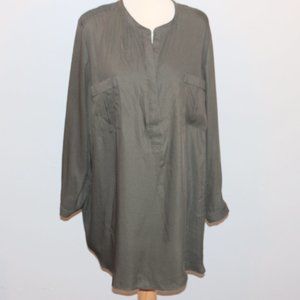 Beverly Drive 1X Long Sleeve Shirt Blouse Top EUC